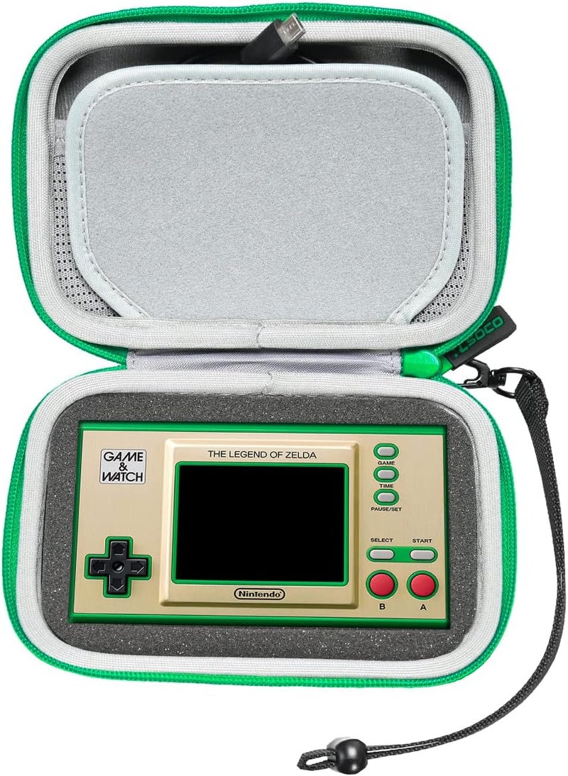 RLSOCO Carrying Case for Nintendo Game & Watch: Super Mario Bros/The Legend of Zelda (Green Zipper) - Image 1